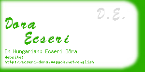 dora ecseri business card